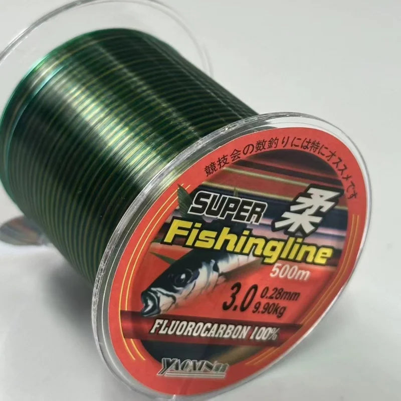 500M Nylon Fishing Line 3.8-21KG Fluorocarbon Coated Monofilament Fishing Leader Line Carp Fishing Wire Fishing Accessories
