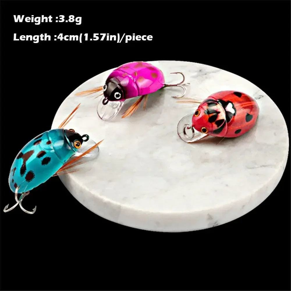 1Pcs 4cm/3.8g Cicada Bait Fishing Lure Crank Floating Wobblers Fishing Tackle Insect Bug Lure Hard Bait Sea Beetle Bass Carp