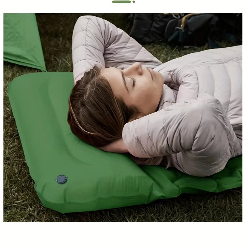 Outdoor Sleeping Pad Camping Inflatable Mattress Built-in Pump Ultralight Air Cushion Travel Mat With Headrest For Travel Hiking
