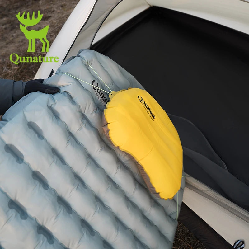 Qunature Inflatable Pillow Outdoor Travel Pillow Lightweight Sleeping Bag Tent Nap Air Cushion Pillow Neck Protection Camping