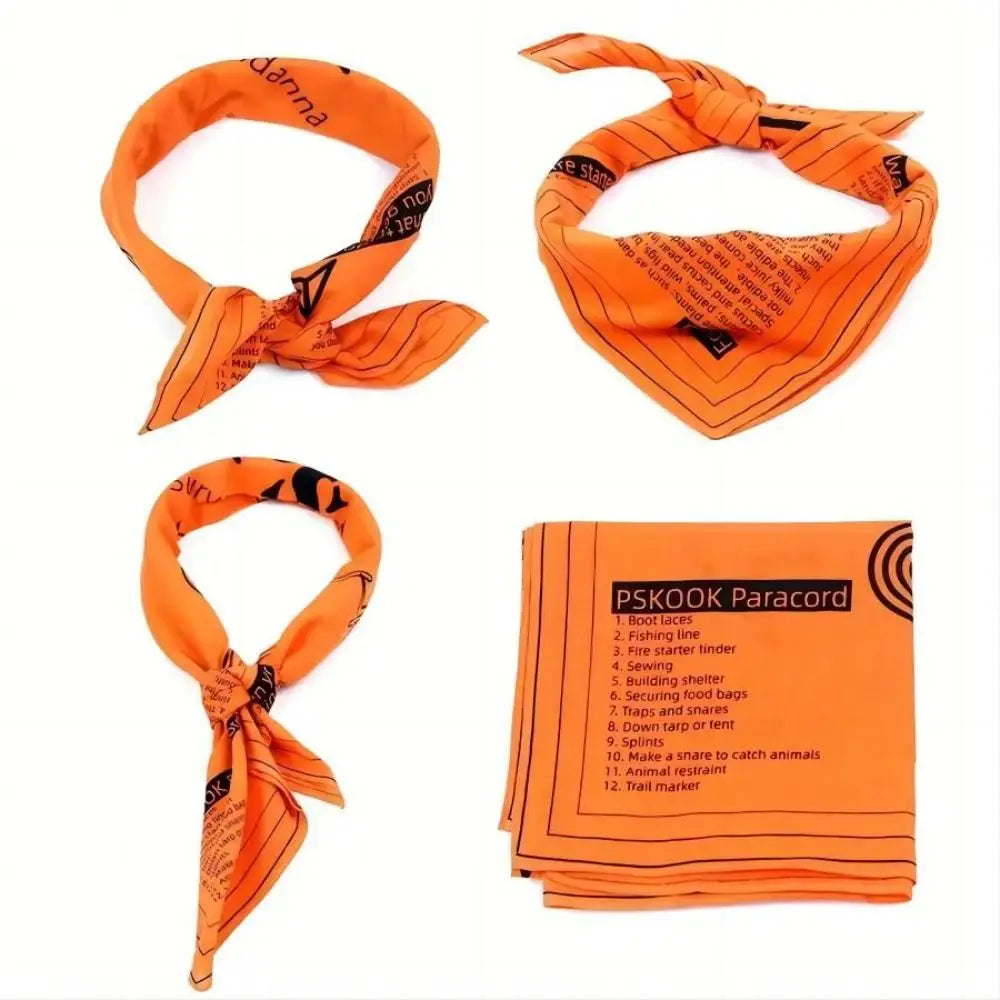 Cycling Riding Square Survival Scarf Neck Protection Headband Camping Bandana Survival Guide Versatile Hiking Scarves Men Women