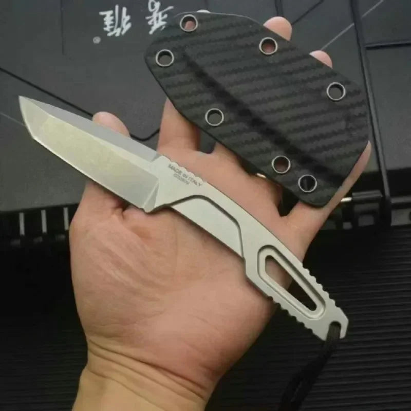 NEW RAOT Survival Fixed Blade Knife N690 Steel Blade and Handle, Outdoor EDC Tactical Knife Defensive Rescue Knife with Sheath