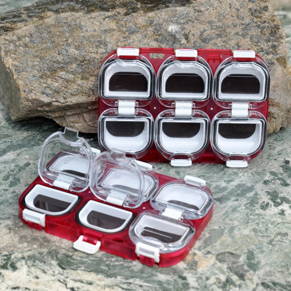 Fishing Accessories Box Magnetic Waterproof 6 Grid Fishing Hook Storage Holder Fishhook Organizer Case Container