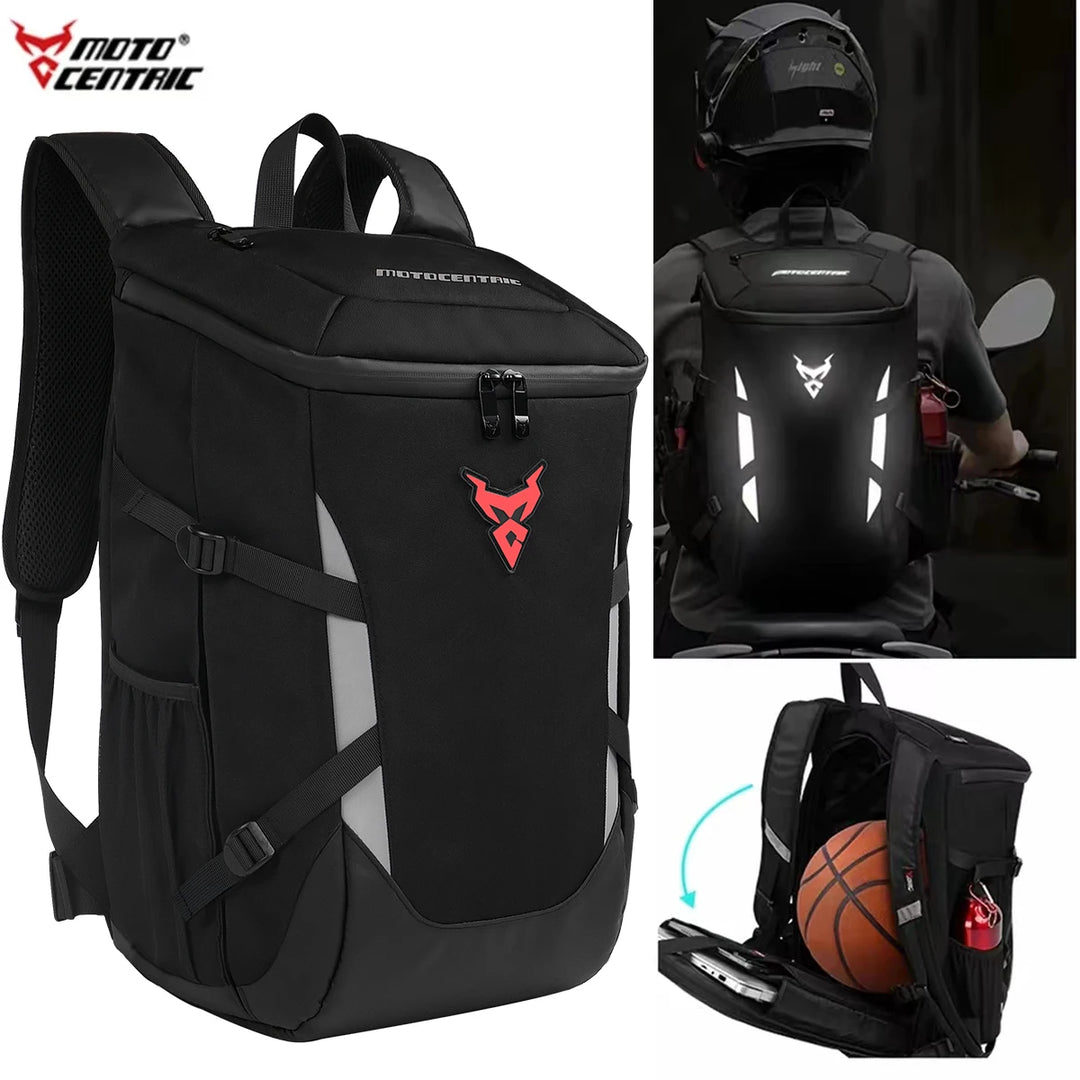 Riding Backpack Motorcycle Helmet Bag Large Capacity Rider Outdoor Backpack Cycling Bicycle Waterproof Reflective Travel Bag