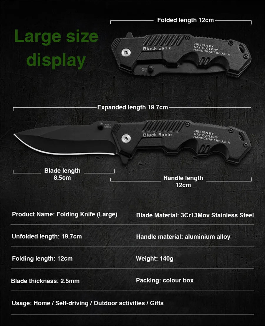 Portable Folding Knife Stainless Steel High Hardness EDC Kit Outdoor Mini Multi-Purpose Fruit Camping Survival Defensive Knife