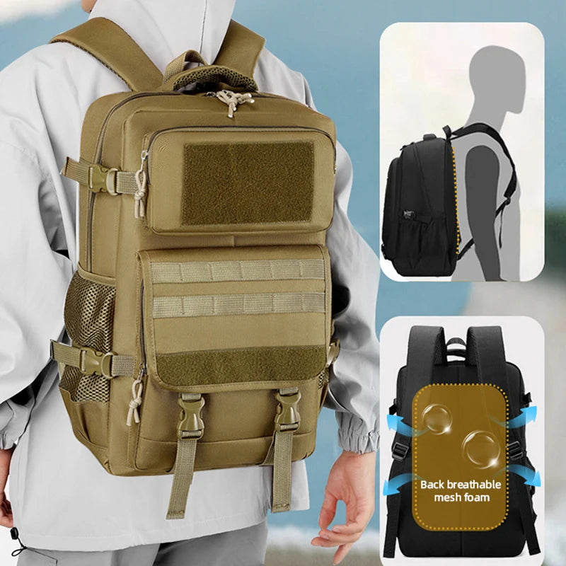 Fishing Tactical Backpack Outdoor Camping Climbing Hiking Rucksack Travel Molle Large Sport Bag School Student Knapsack