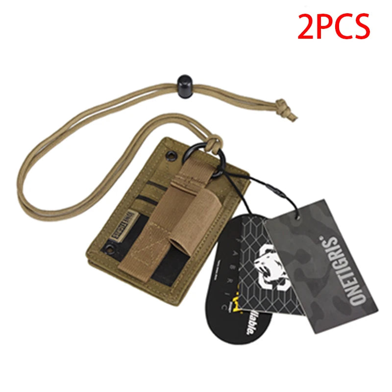 ONETIGRIS Outdoor Hunting MOLLE ID Holder Tactical Pouch File Folder Organizer Bag Military Two in One with Chest Hanging