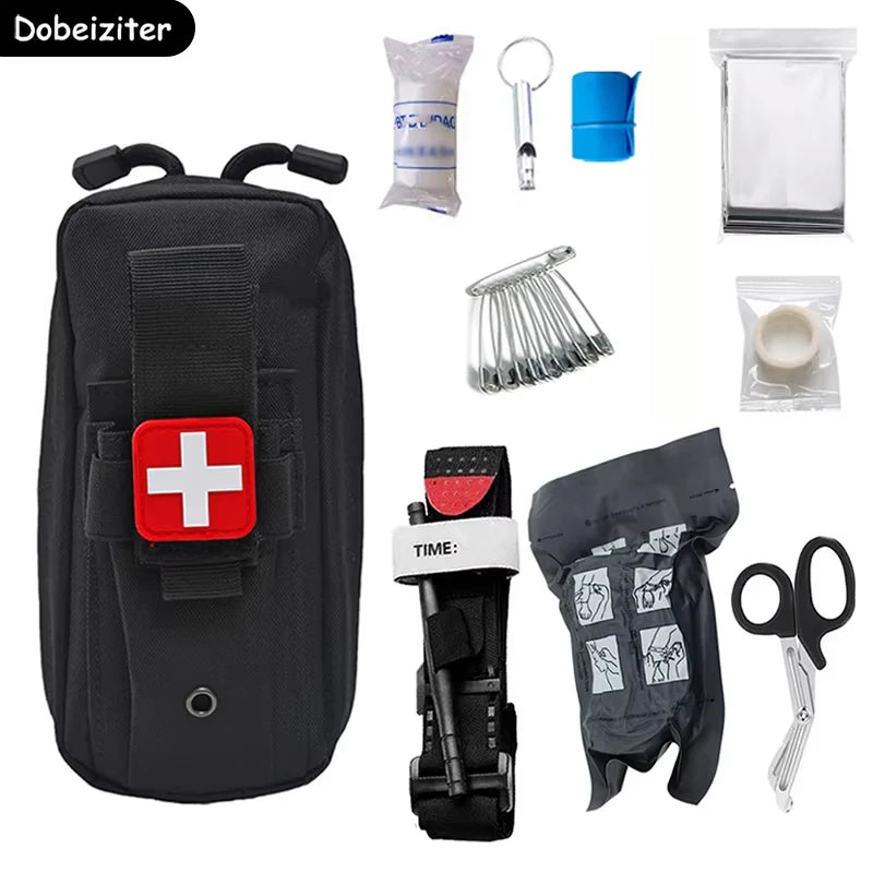 10 Pieces Outdoor Survival Tactical Camping First Aid Equipment Field Emergency Suit Battlefield Should Backpack