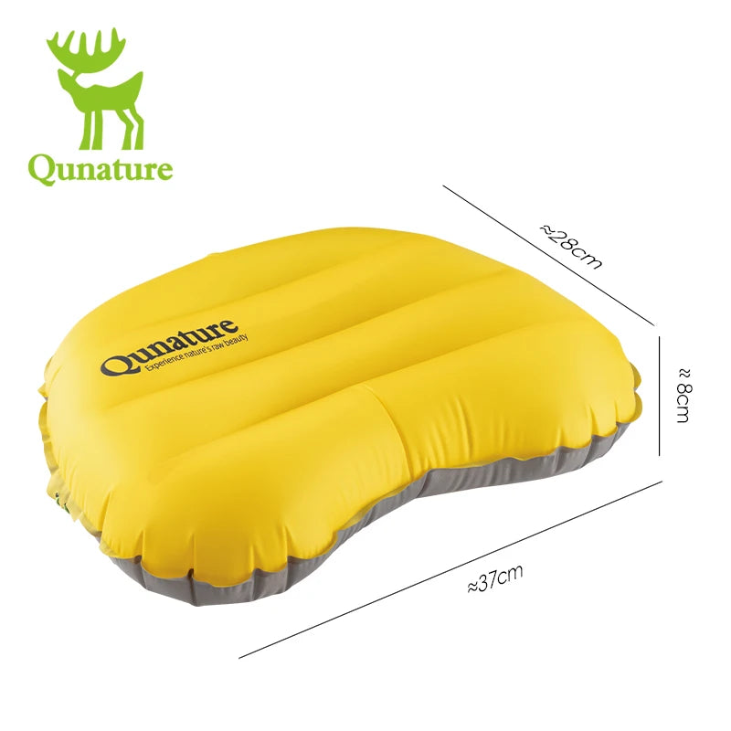 Qunature Inflatable Pillow Outdoor Travel Pillow Lightweight Sleeping Bag Tent Nap Air Cushion Pillow Neck Protection Camping