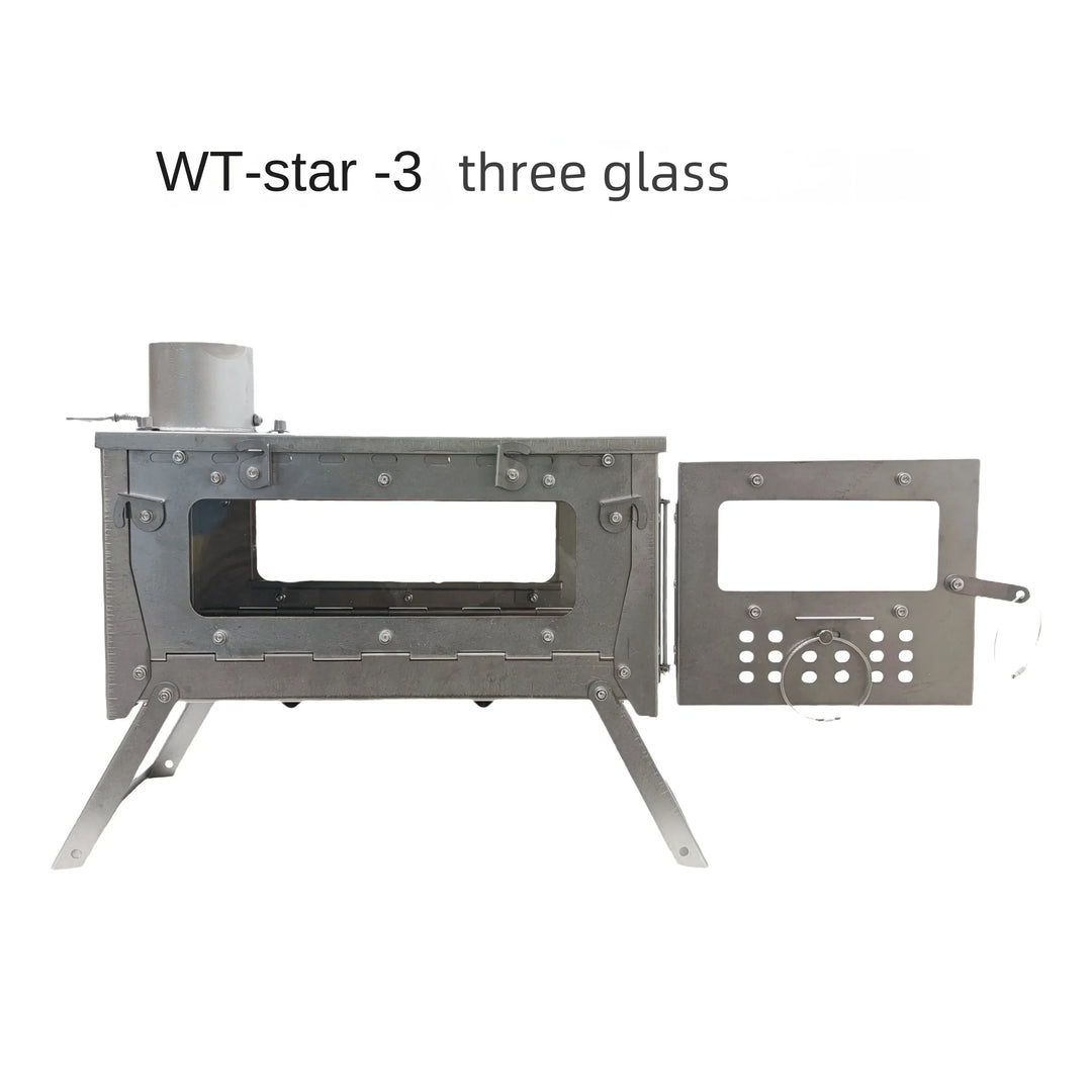 WT Star Ti Titanium Alloy Folding Firewood Stove Hiking Camping Heating Stove