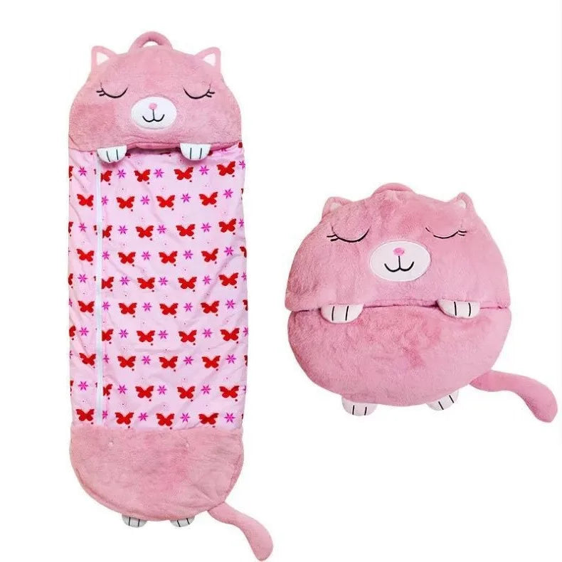 Colorful cartoon animal children's anti-kick home children's fun pillow pure cotton sleeping bag