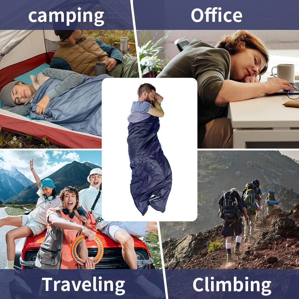 Naturehike Sleeping Bag LW180 Ultralight Waterproof Cotton Sleeping Bag Summer Hiking Camping Sleeping Bag Envelope Sleeping Bag