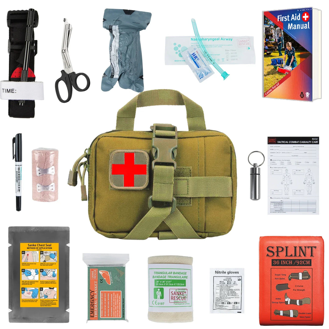 IFAK Trauma Kit First Aid Pouch Emergency Tourniquet Chest Seal Survival Gear and Equipment with Molle Car Travel Hiking