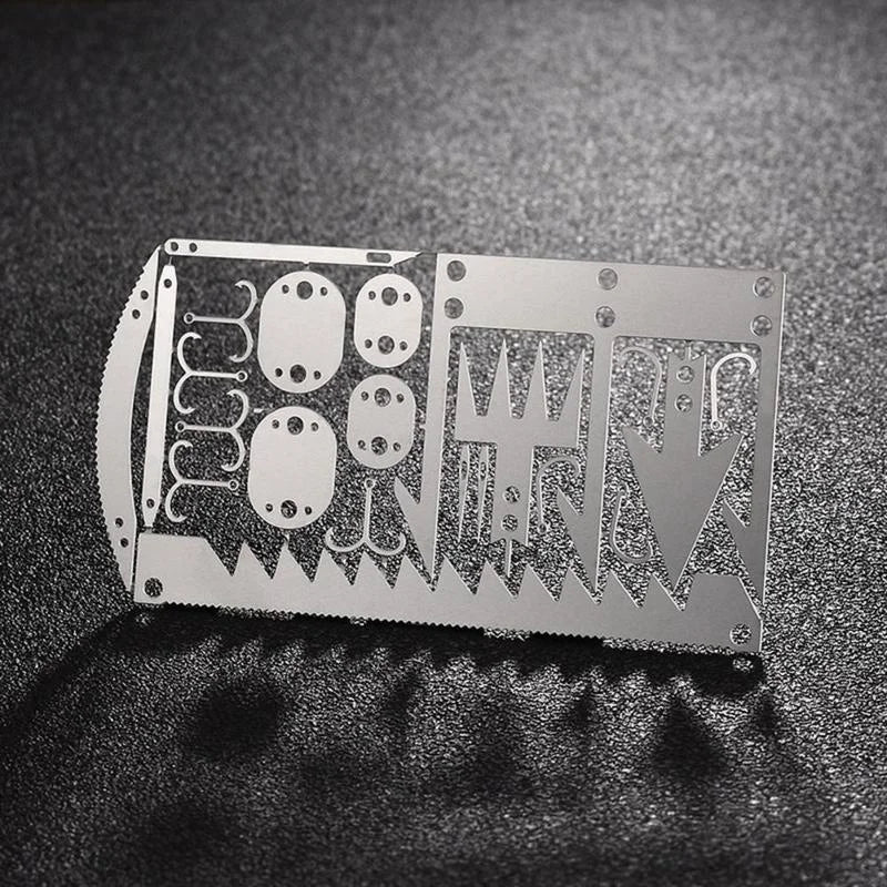 Survival Tool Card 22 In 1 Survival Card-Multi Purpose Pocket Tool Stainless Steel Survival Camping Hiking Fishing Hunting Tools