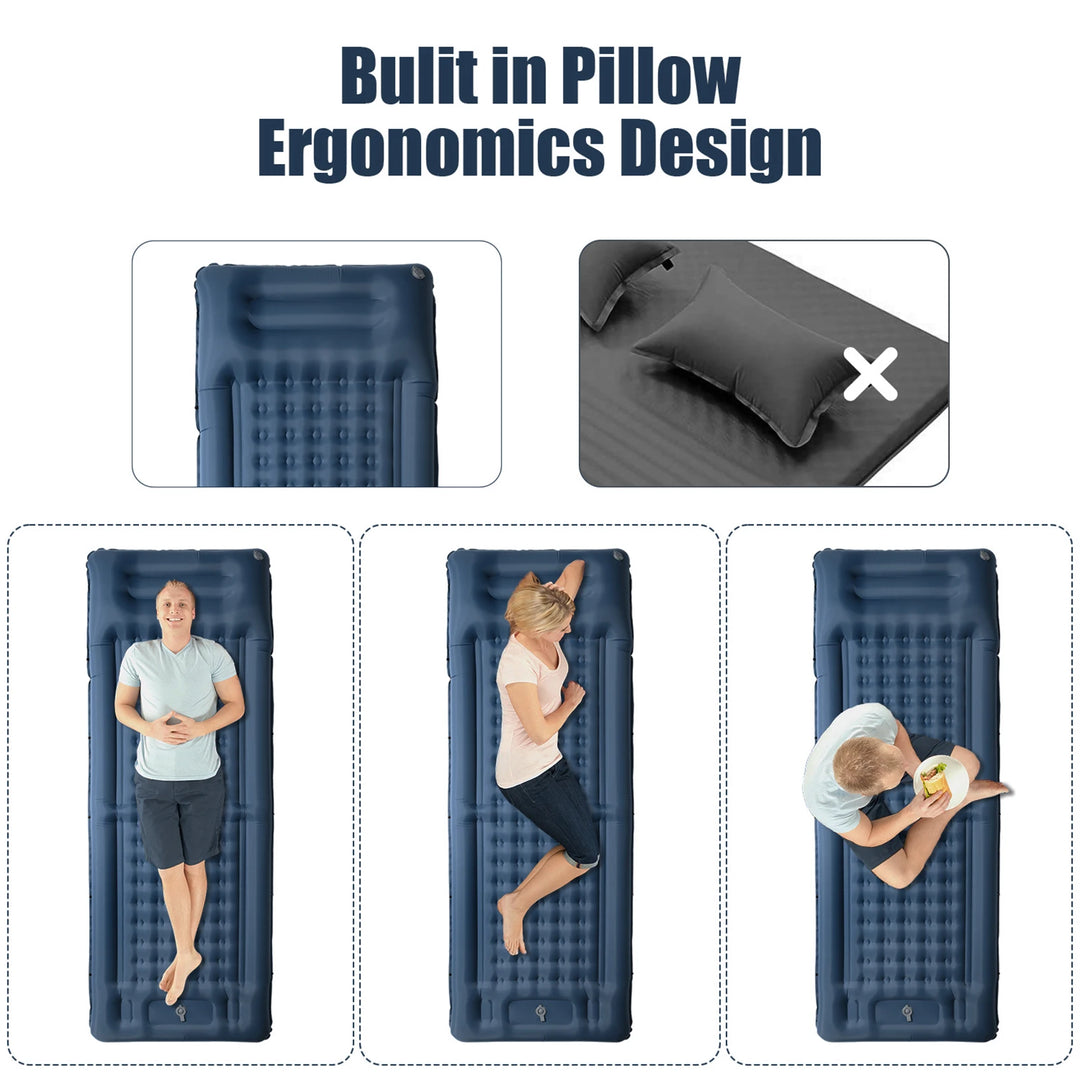 Inflatable Sleeping Pad Extra Thick 4 Inch Sleeping Pad Mat Air Mattress with for Camping Backpacking Hiking Traveling Tent