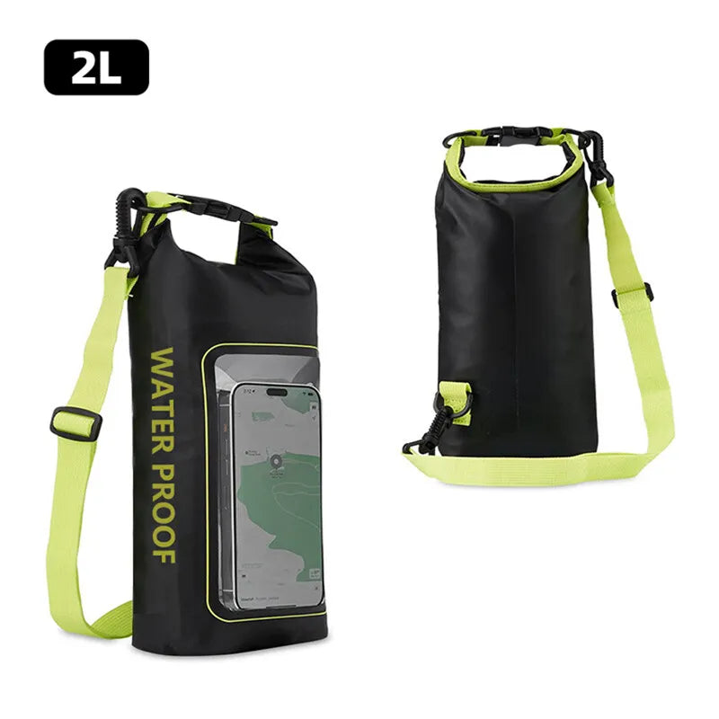 2L 5L Dry Bag Swimming Pack Touch Screen Outdoor Waterproof Kayak Storage Bag Trekking Drifting Rafting Surfing Boating Backpack