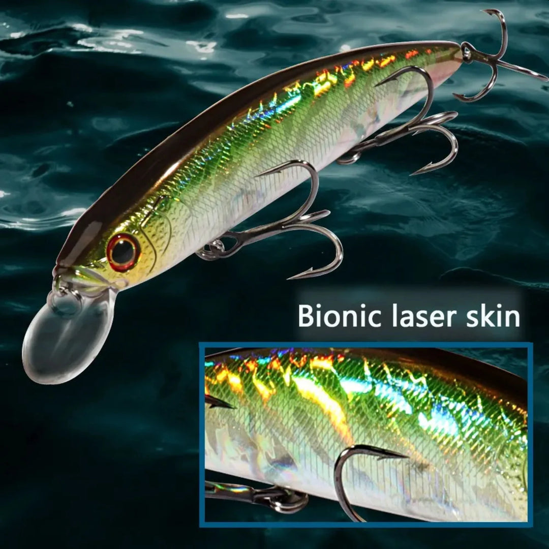 Strong 24g 14cm Suspension Minnow Fishing Lure with Top Water Weight System for Hard Pesca - Durable Treble Hooks, Ideal for Wob