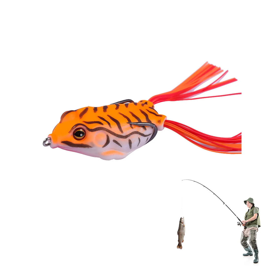 Fishing Lures Frogs Top Water Frogs Bass Fishing Lures3D Eyes Realistic Body Pattern Popping Frog Lure For Bass Fishing Weedless