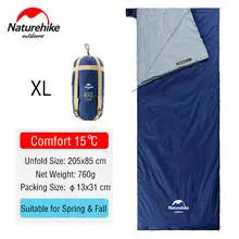 Naturehike Sleeping Bag LW180 Ultralight 3 Season Camping Hiking Sleeping Bags Outdoor Portable Waterproof Cotton Sleeping Bag
