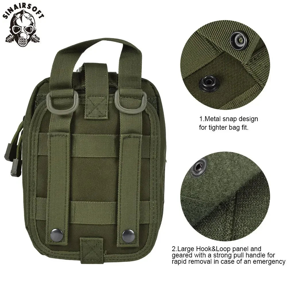 SINAIRSOFT Tactical First Aid Kit Medical Kit Emergency Outdoor Camping Emergency Survival Tool Storage Bag Molle Pouch