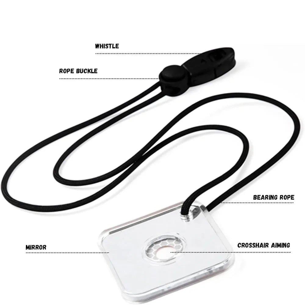 Survival Signal Mirror Sunlight Reflector for Hiking Camping Emergencies First Aid