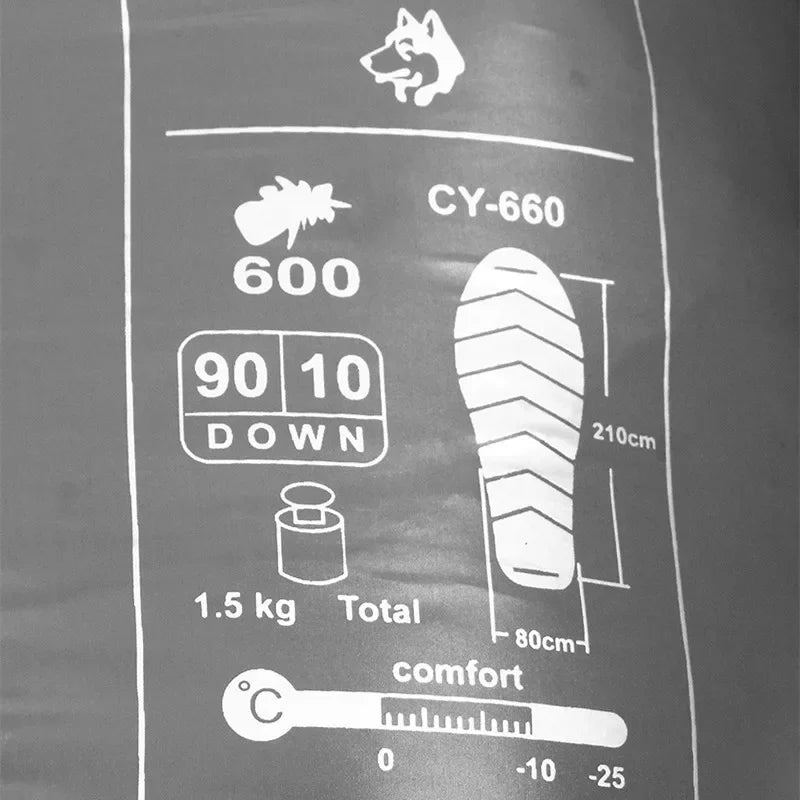 Jungle King CY660 4 Seasons 3 Kinds of Thickness Camping Travel Hiking White Duck Down Feather Filled Mummy Down Sleeping Bags