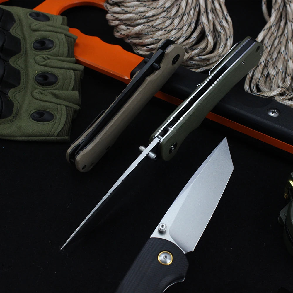 T0041 Folding Tactical Knife 14C28N Steel Blade EDC Outdoor Camping Military Hunting Pocket Knives Self defense Hand Tools 2025