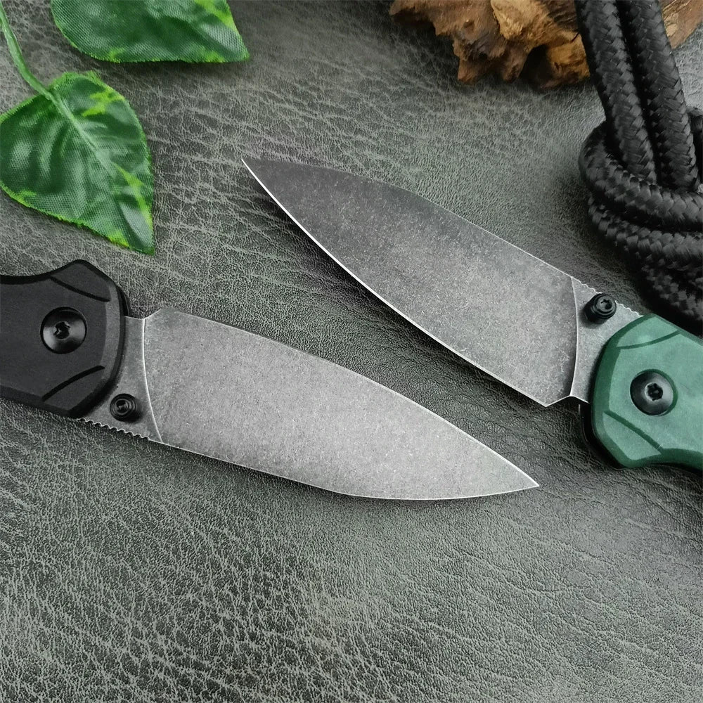 Tactical KS 6105 Folding Knife 8Cr13Mov BlackWashed EDC Pocket Knives Nylon Fiber Handle Camping Hunting Outdoor Survival Tool