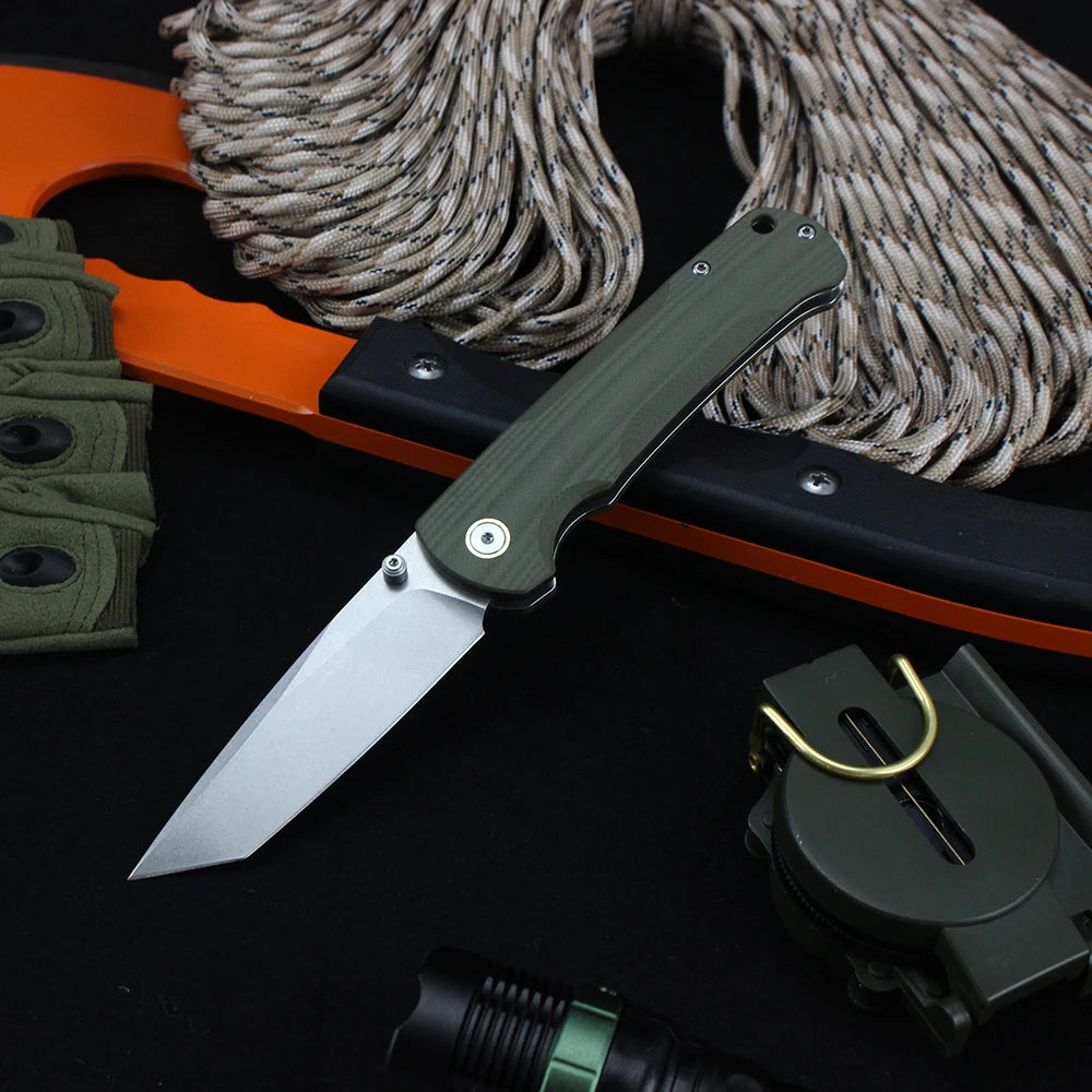T0041 Folding Tactical Knife 14C28N Steel Blade EDC Outdoor Camping Military Hunting Pocket Knives Self defense Hand Tools 2025