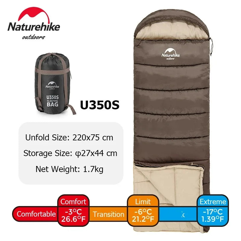 Naturehike Sleeping Bag Ultralight Waterproof Sleeping Bag Cotton Quilt Portable Envelope Sleeping Bag Camping Sleeping Bags