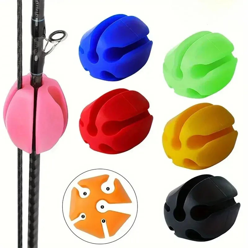 Fishing Accessories Lure Rod Holder Rod Ball Rod Puller Storage Ball Fishing Silicone Rod Ball
