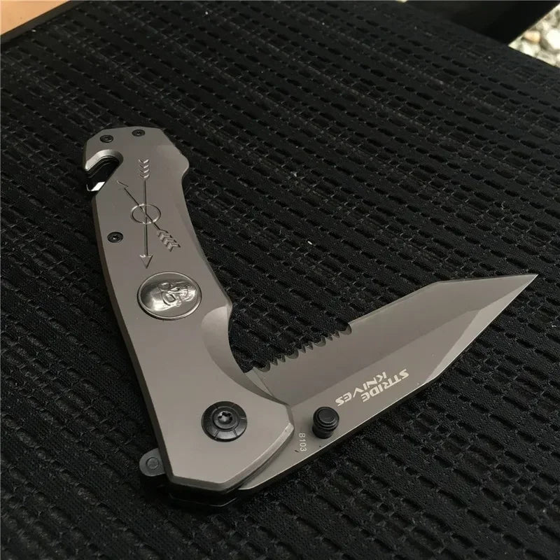 Skeleton POLICE Assisted Opening Flipper Folding Knives Tactical Camping Survival Combat Pocket Knives EDC Hunting Tool