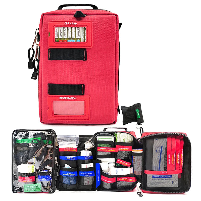 Large First Aid Kit Outdoor Emergency Survival kit Trauma Care Bag Medical Storage Bag for Hiking Camping Hunting Travel