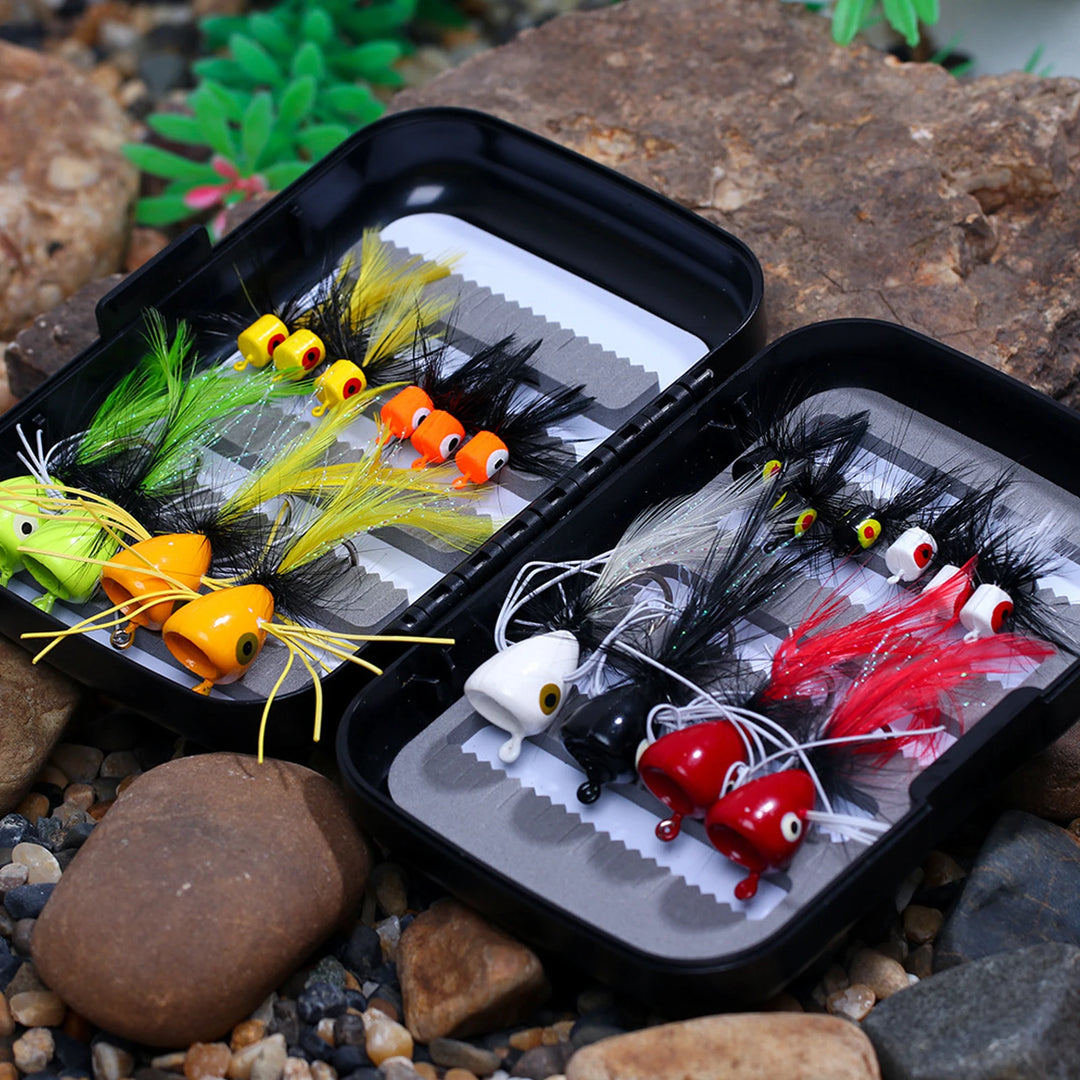 Fly Fishing Lures Fishing Popper Realistic Outdoor Fishing Lures with Hooks for Salmon Bass Panfish Fishing Lures for Bass