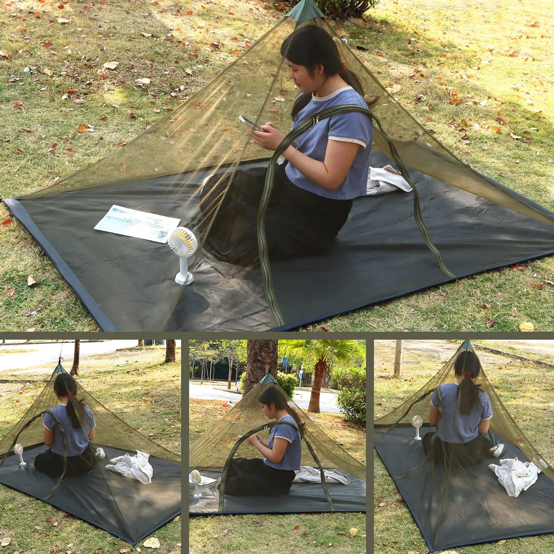 Mosquito Net Tent with Floor, 4-Season Pop Up Screen Tent for Camping, Portable Bug Proof Shelter Mesh Tent Lightweight