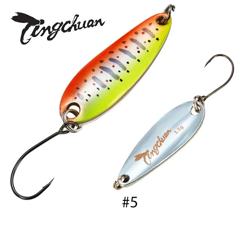 Fishing Metal Spoon Lure Bait For Trout Bass Spoons Small Hard Sequins Spinner Spoon 2g/2.5g/3.5g/4.5g With Mustad hook Fishing