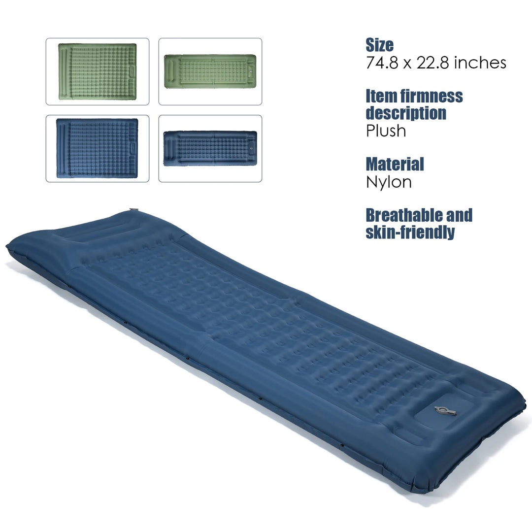 Inflatable Sleeping Pad Extra Thick 4 Inch Sleeping Pad Mat Air Mattress with for Camping Backpacking Hiking Traveling Tent