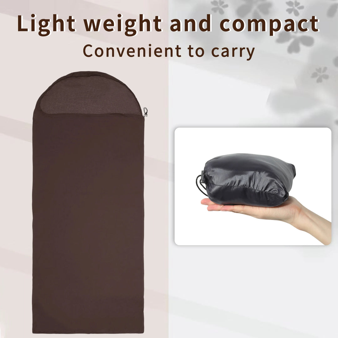 X Autohaux Sleeping Bag Liner Single Sleeping Bag Camping Travel Sheet with Zipper for Camping Travel Hotels 230x90cm