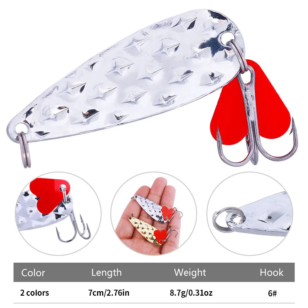 Fake Fish Spoon Lure sea fishing spoon Bait Metal Jig Fishing Lure Wobblers Pike Bait For Trout Pike Perch Salmon