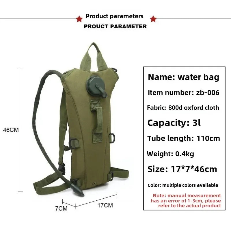 Outdoor Sports Cycling Hydration Pack with 3L EVA Food-Grade Water Bladder Tactical Design