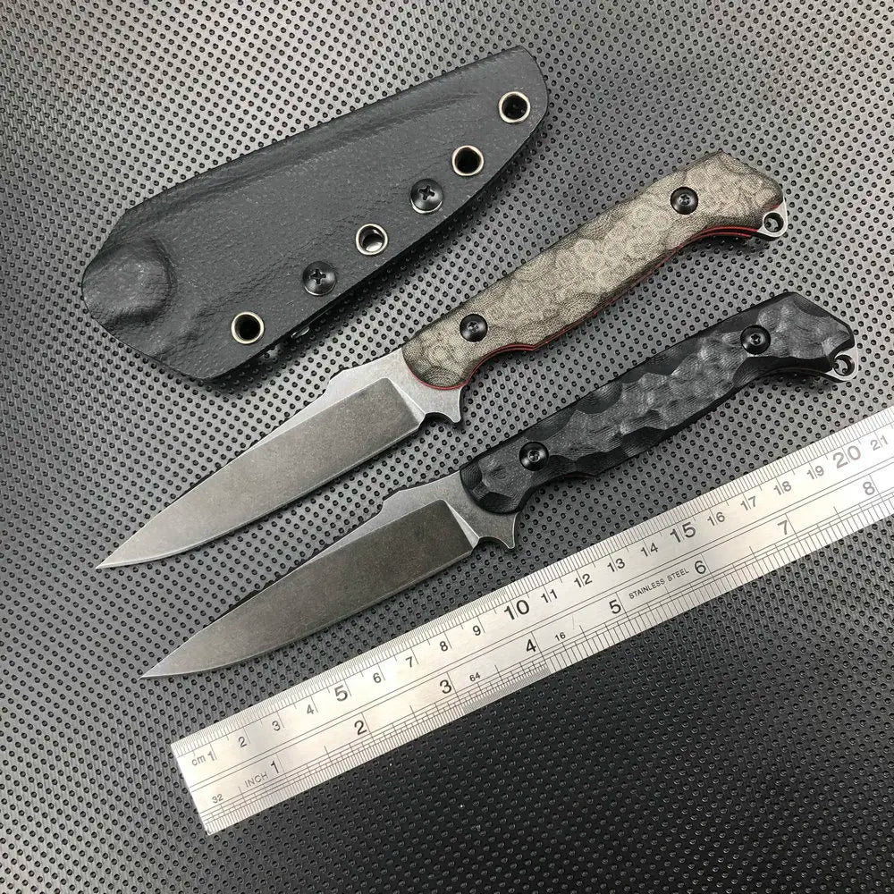 Trskt D2 Psk Tactical Knife,Hunting Knife,Survival Cool Camping Knife ,Edc Defense Tools Black Stonewash Blade Kydex Dropship