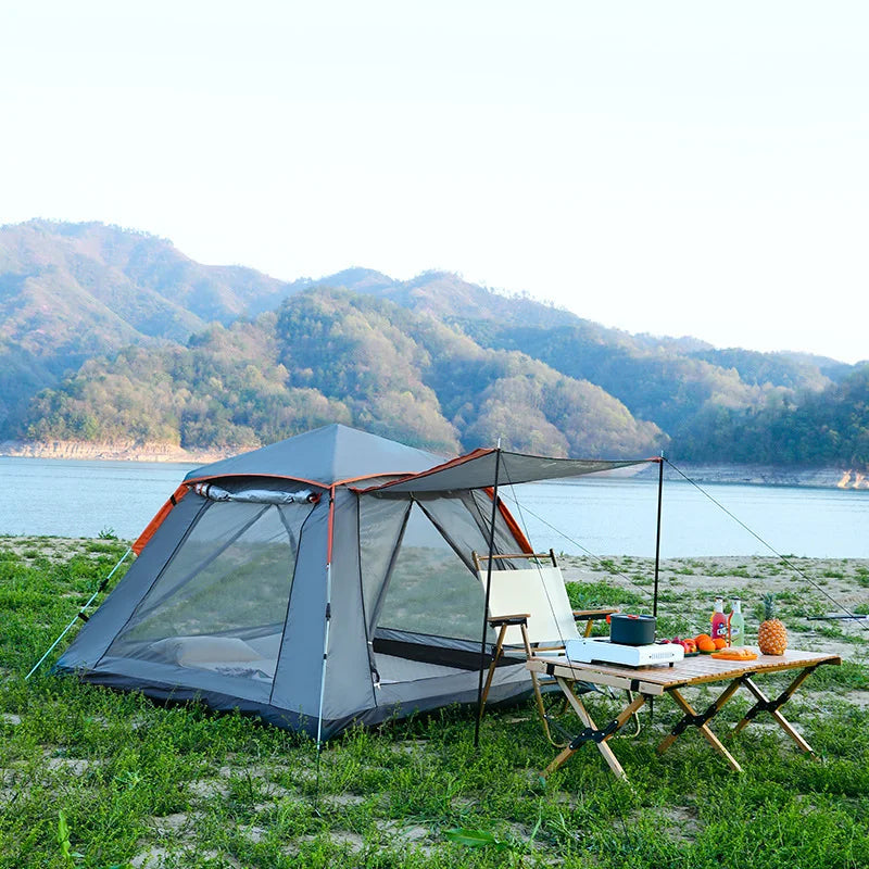 Tent canopy camping 3-4 people folding portable fully automatic quick opening shading rainproof park camping outdoor tent