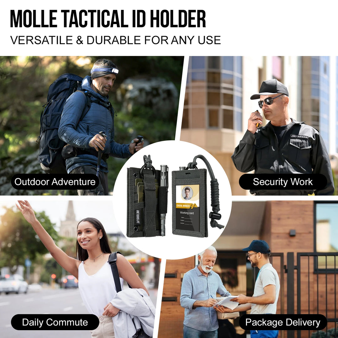 ONETIGRIS Outdoor Hunting MOLLE ID Holder Tactical Pouch File Folder Organizer Bag Military Two in One with Chest Hanging