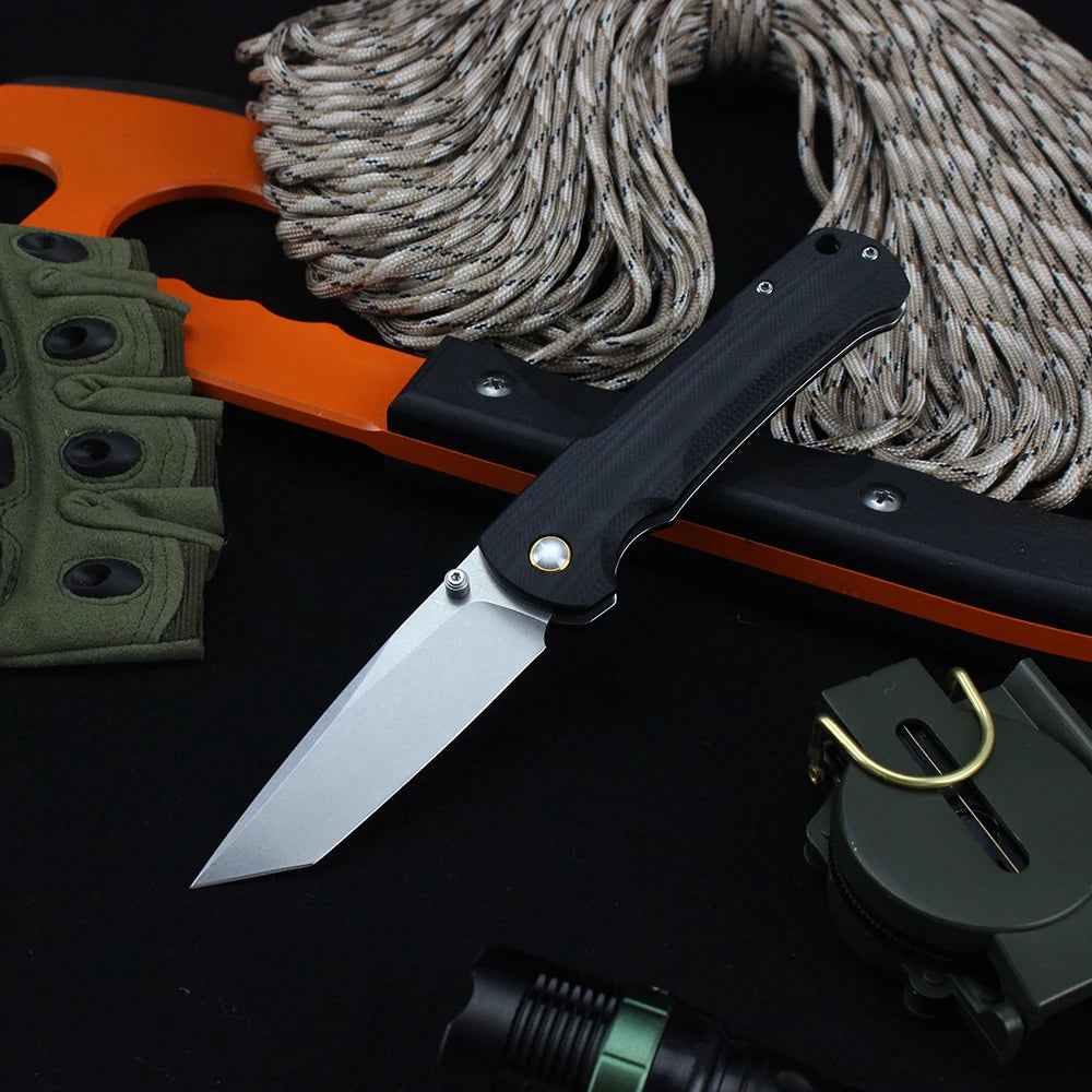 T0041 Folding Tactical Knife 14C28N Steel Blade EDC Outdoor Camping Military Hunting Pocket Knives Self defense Hand Tools 2025