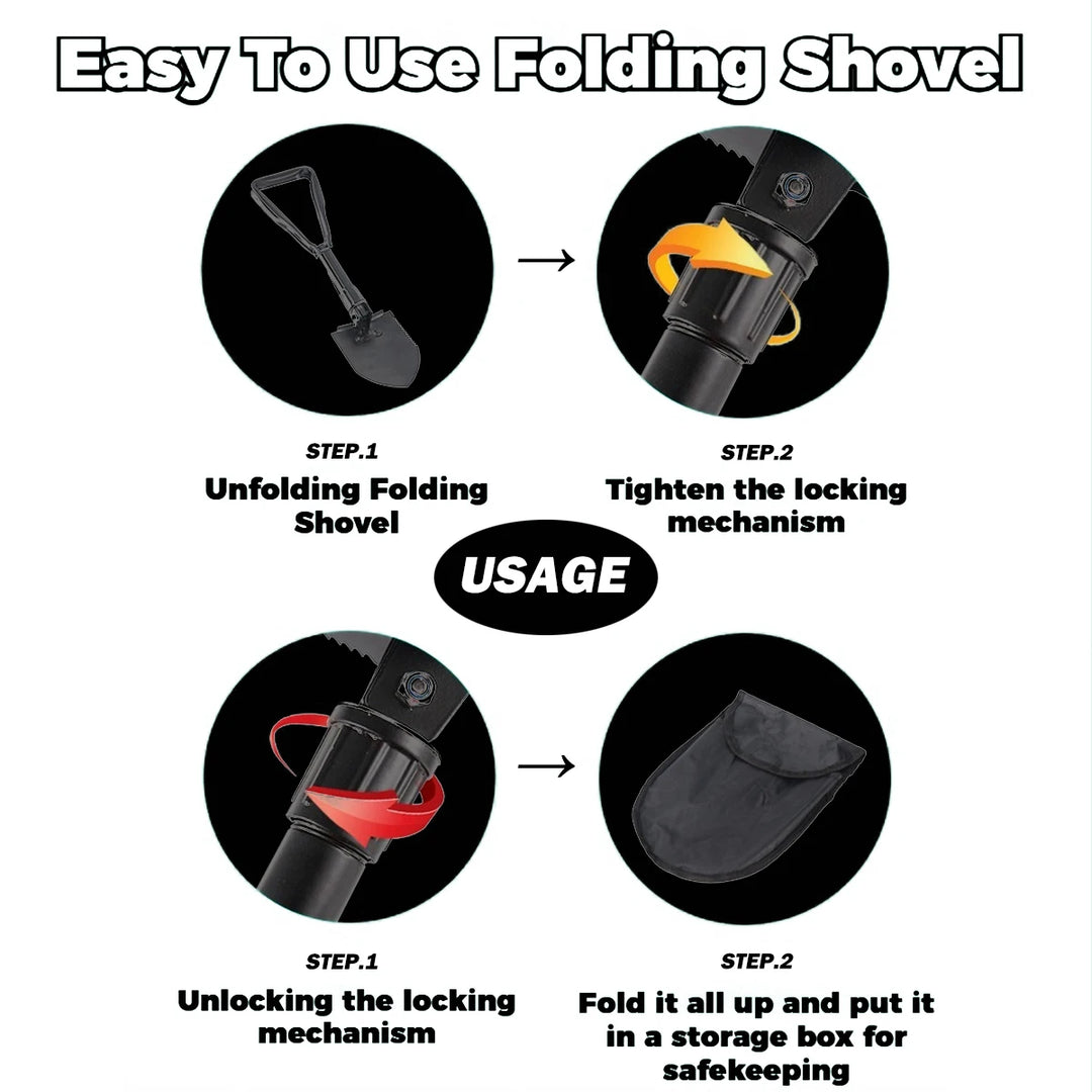 Multifunctional Folding Shovel Survival Spade With Camouflage Outer Bag, For Outdoor Adventure,Hiking And Camping,snow shovel
