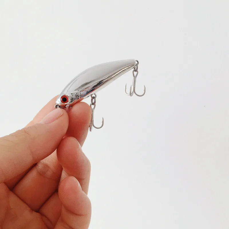 Ufishing 5.6cm/6.6g Shore Cast Sinking Fishing Minnow Lure Electroplated Mini Wobbler Bait