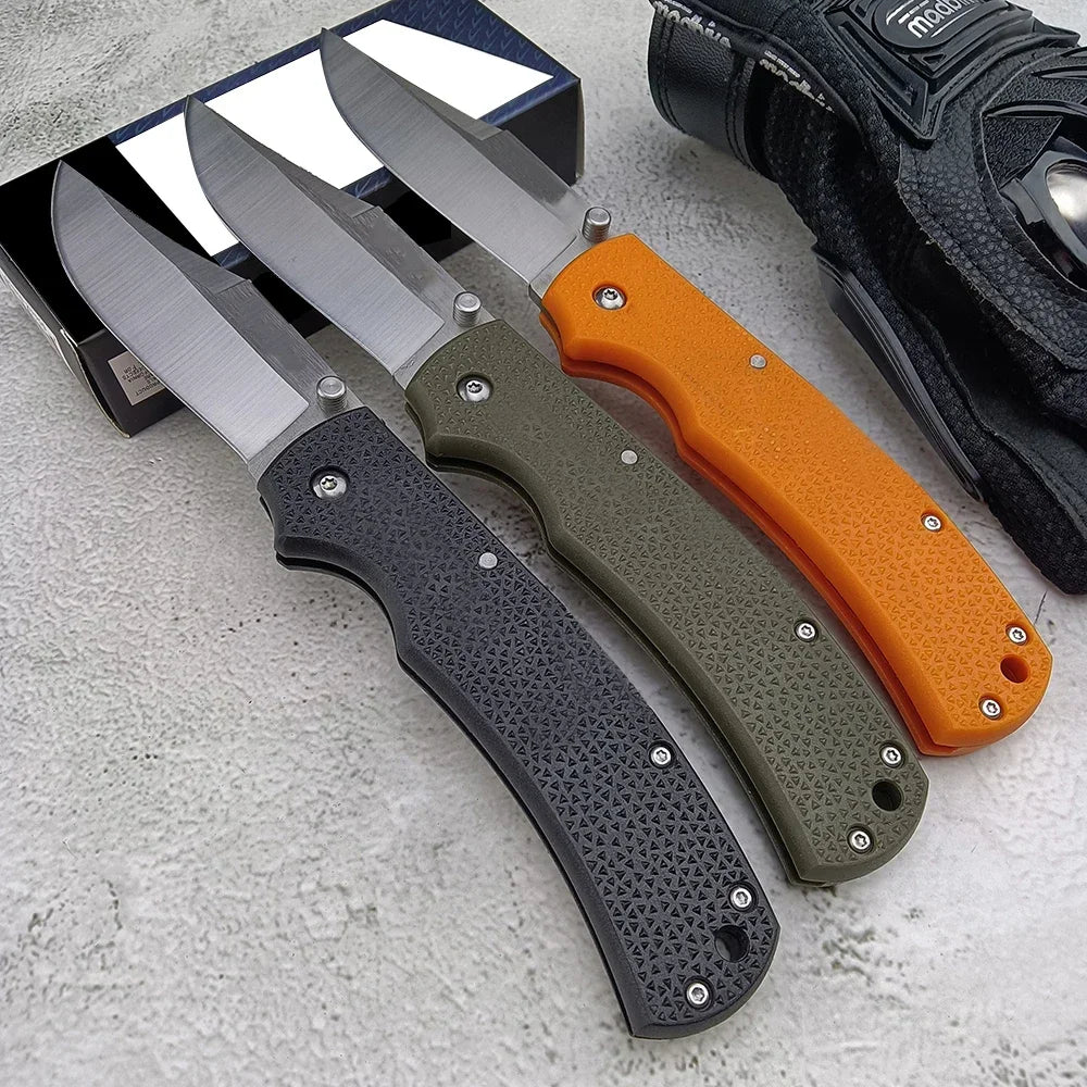 Outdoor EDC Camping Folding Knife 3.5 Satin Plain 8Cr13Mov Blade Nylon Handle High Quality Self Defense Pocket Knives