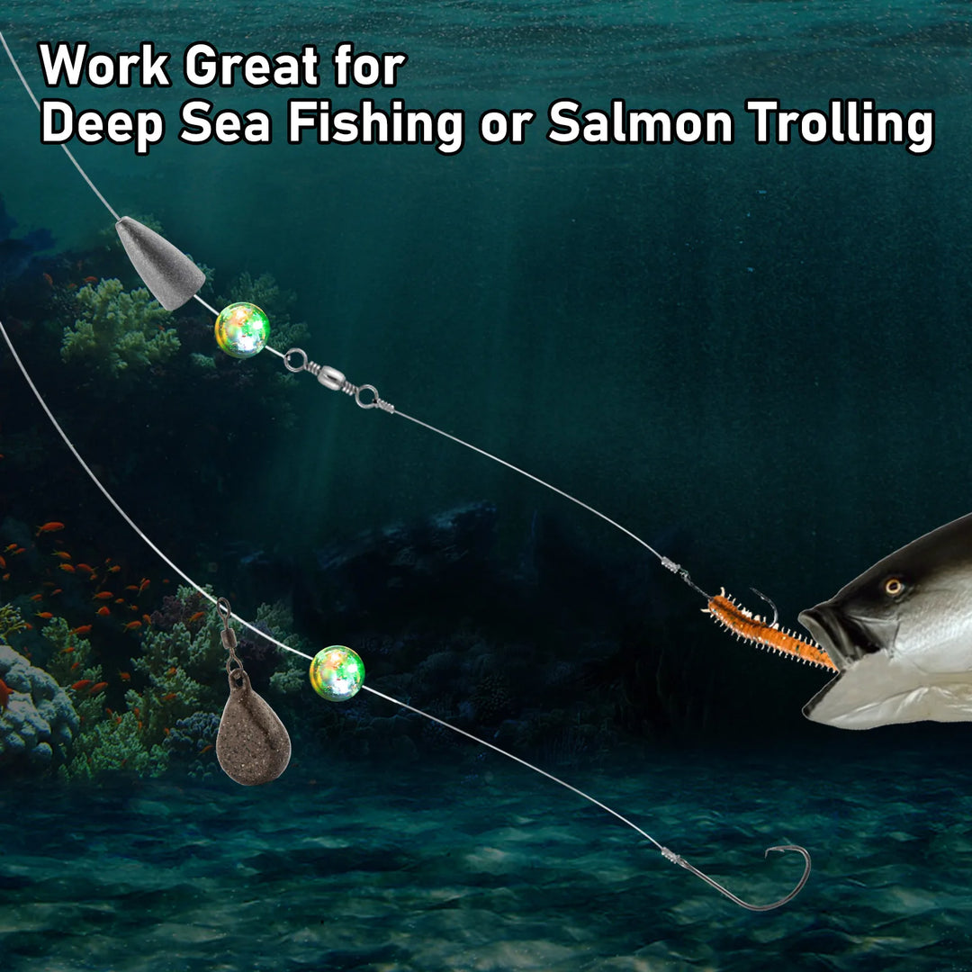 Fishing Light Attractor LED Ice Fishing Lure Fish Attractant Lamp Deep Drop Flasher Eye Shape Underwater Bass Halibut Walleye