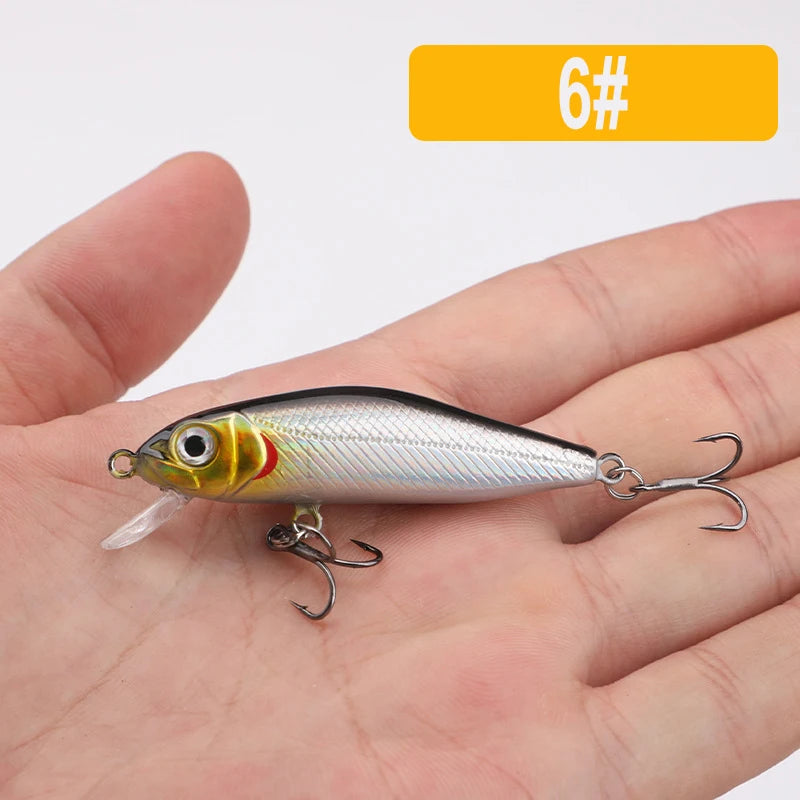1PCS 5.5CM/4.5G Floating Minnow Fishing Lure Artificial 3D Fisheye Plastic Jig Hard Bait Swimbait Perch Trout Wobblers Crankbait