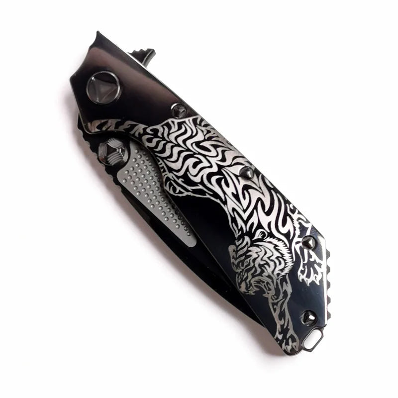 new folding knife Böhler M390 high quality steel outdoor camping pocket Titanium Mirror/DLC craft Collectibles Fruit knives